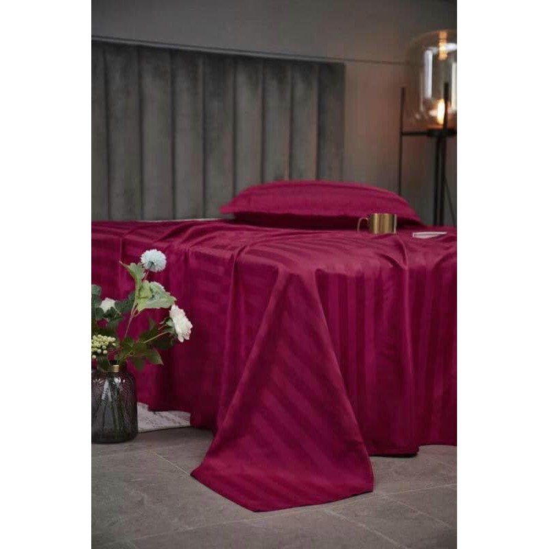 Bộ chăn ga gối cotton kẻ sọc 3F cao cấp chuyên dòng khách sạn( hỗ trợ bo chun mọi size giường)