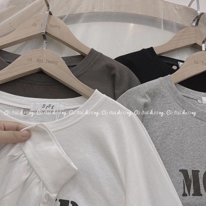 Áo Phông Cotton 3158 Áo Dài Tay Thu Đông Cổ Tay Bo From Rộng Dãi Mẫu Mới Dành Cho Nữ - Ảnh Thật | BigBuy360 - bigbuy360.vn