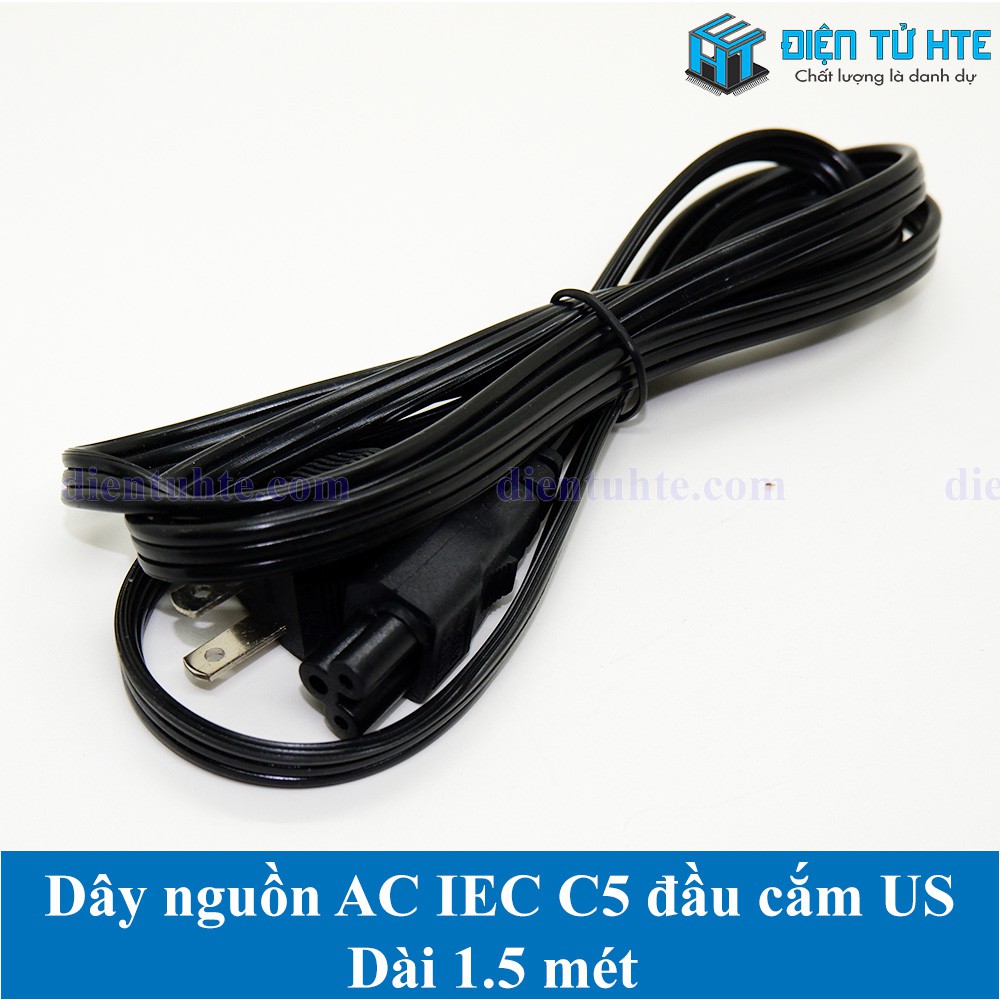 Dây nguồn US jack 3 chân AC IEC C5 dài 1.5 mét