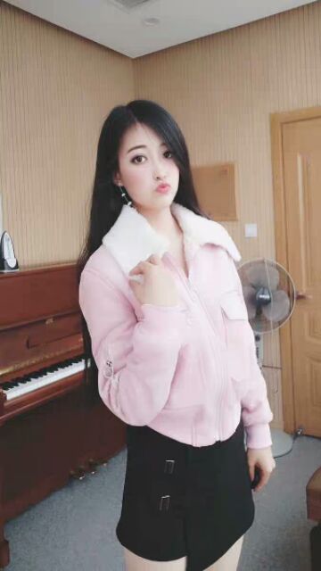 Áo da lộn lông cừu xinh