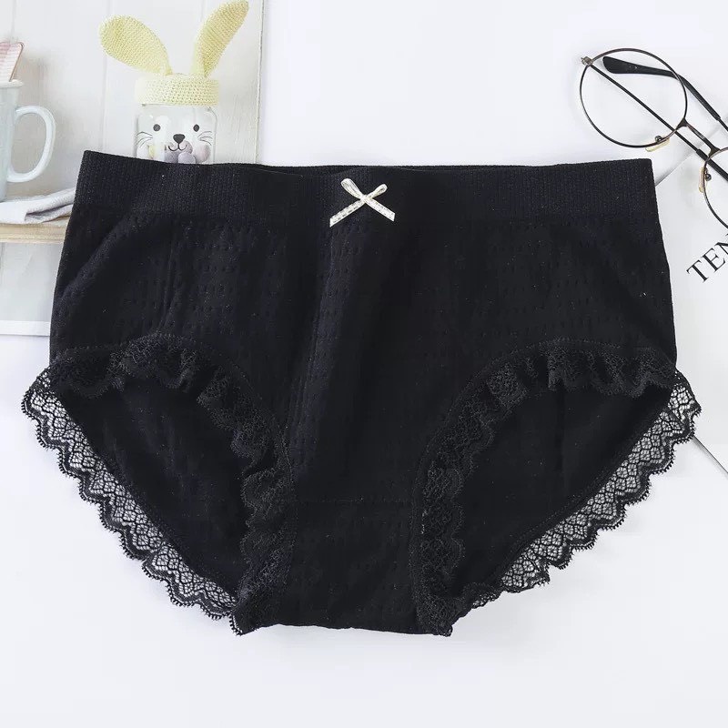 Quần Lót Nữ Dệt Kim Cotton 100% kháng khuẩn thoáng mát đính nơ xinh tôn vòng 3 gợi cảm mẫu Z182