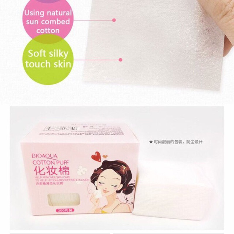 BÔNG TẨY TRANG COTTON BIOAQUA 100 MIẾNG | BigBuy360 - bigbuy360.vn