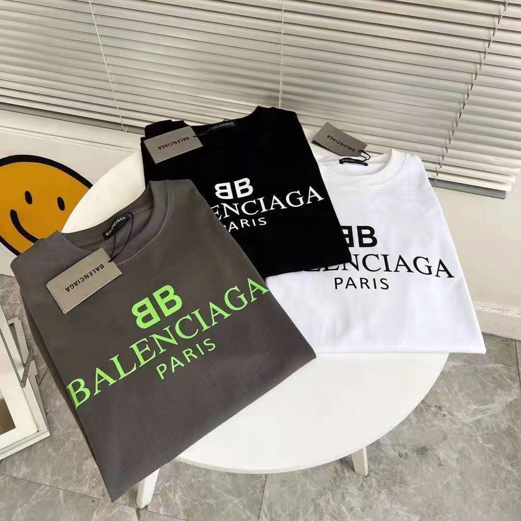 Áo Thun Balenciaga Tay Ngắn In Chữ B Chất Liệu Cotton 100% 22ss100%854785