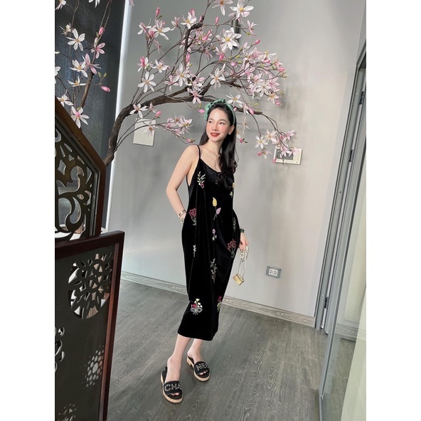 Dép nữ xuồng Quai Ngang cha.nel đế 3 phân hot hít (hàng sẵn ảnh thật)