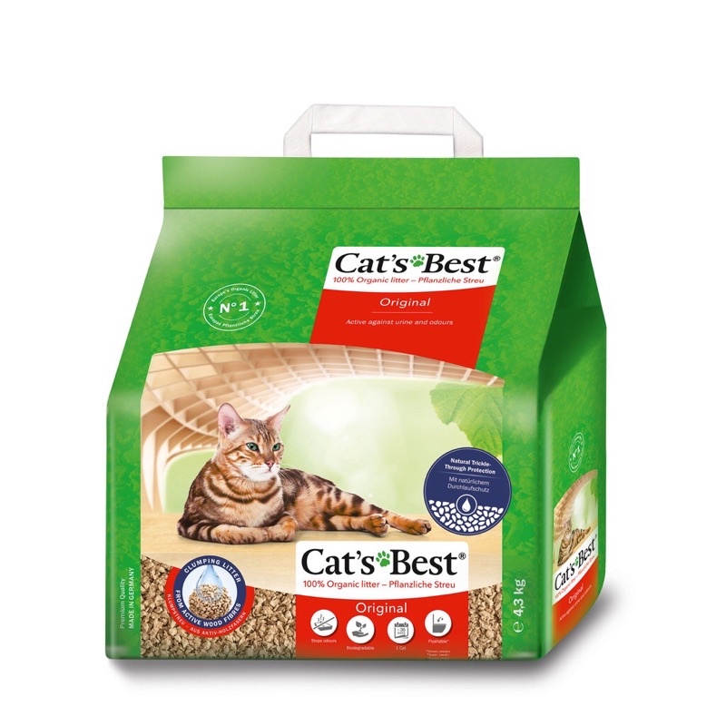 4.3kg - Cát vệ sinh hữu cơ cho mèo Cat's Best Original 10L, cát gỗ vệ sinh dành cho mèo, Kitty Pet Shop Bmt