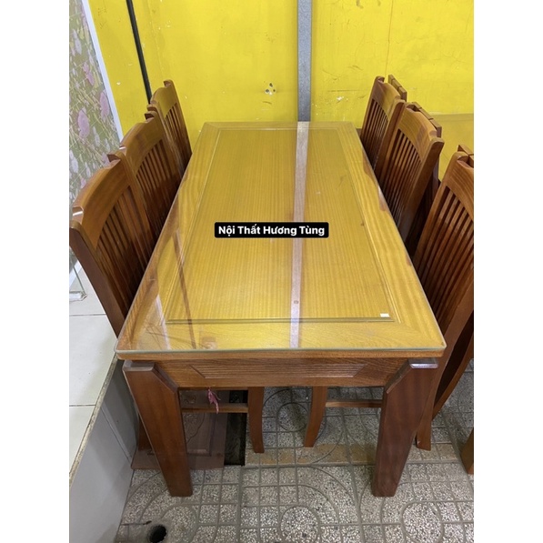 Bộ Bàn Ăn 6 Ghế Gỗ Xoan Đào Nhập Cực Đẹp - Mẫu BA002