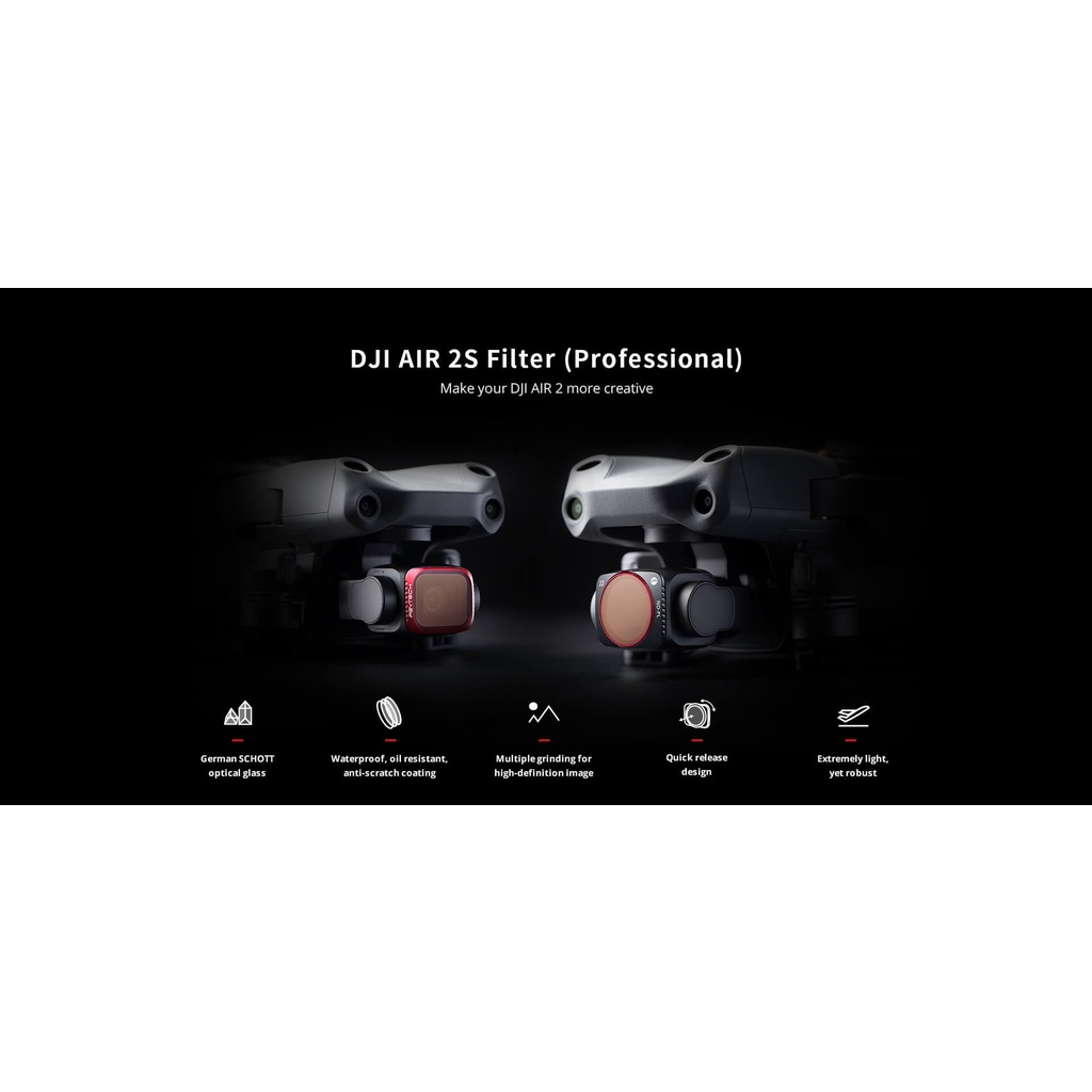 Filter UV DJI Mavic Air 2S – PGYtech - Hàng chính hãng - Giảm thiểu tia UV đi trực tiếp vào camera.