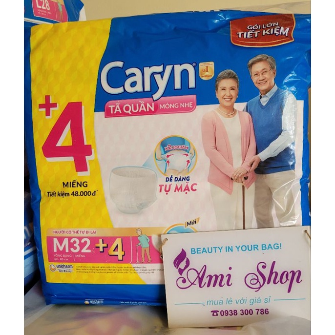 Tã quần Caryn M32/L28/XL24 GIÁ MỚI T4/2023