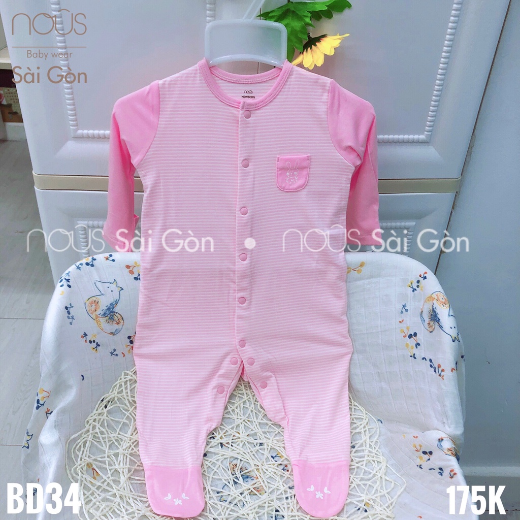 Bộ Bodysuit Newborn Trắng Nous ( Bé từ 3 - 7kg )