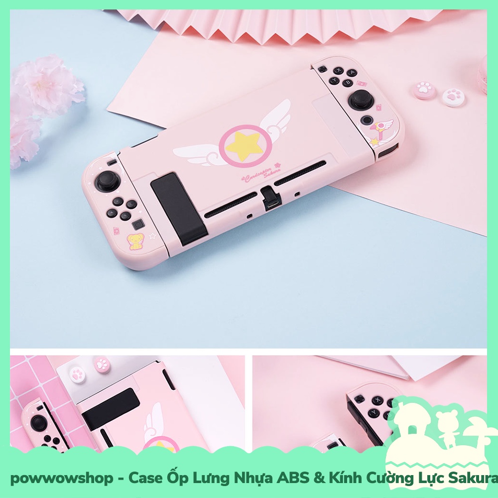 [Sẵn VN - Hỏa Tốc] Set Phụ Kiện Case Ốp Lưng, Kính Cường Lực Cho Máy Game Cầm Tay Nintendo Switch Sakura Theme