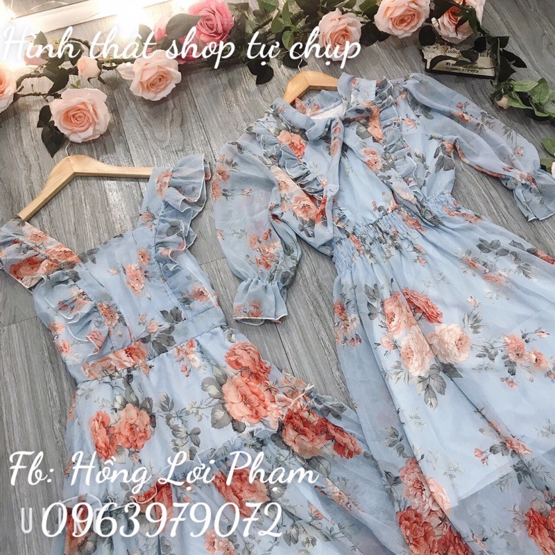 Đầm váy đôi bạn thân hoa dễ thương