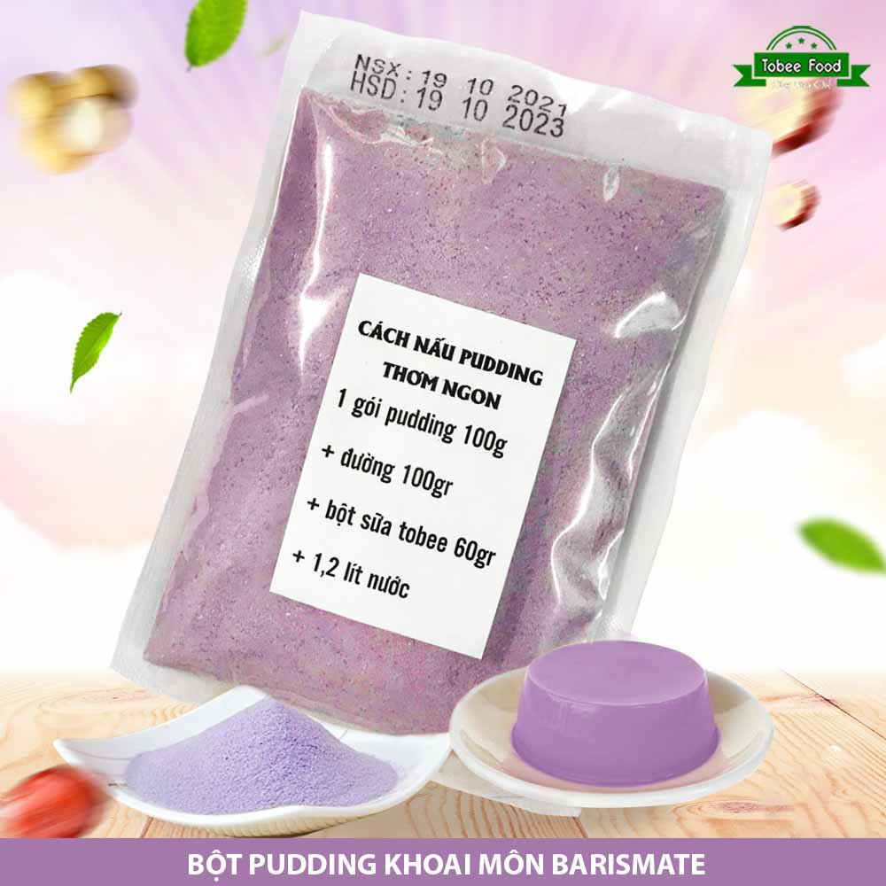 Bột Làm Pudding Barismate 100g (Gồm Các Vị: Trứng, Matcha, Socola, Khoai Môn, Xoài, Dưa Lưới)