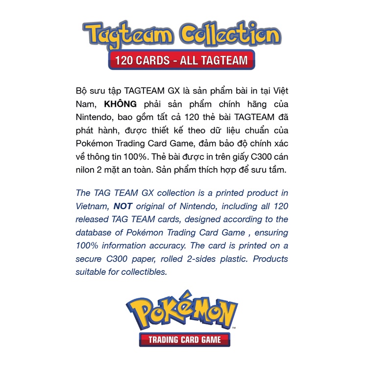 [BÀI IN] Trọn bộ 120 Thẻ bài Pokemon TAG TEAM đã phát hành