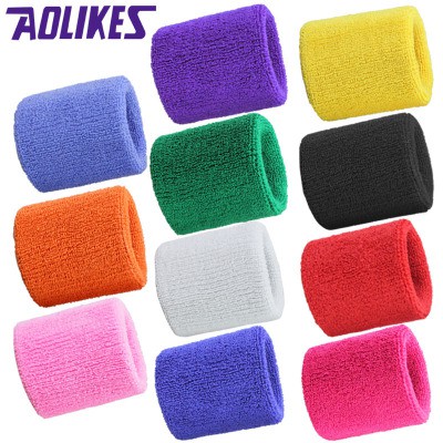 Đai băng cuốn cổ tay THẤM MỒ HÔI chơi thể thao tenis cầu lông chuyên gym - Aolikes AL 0230 - 0235