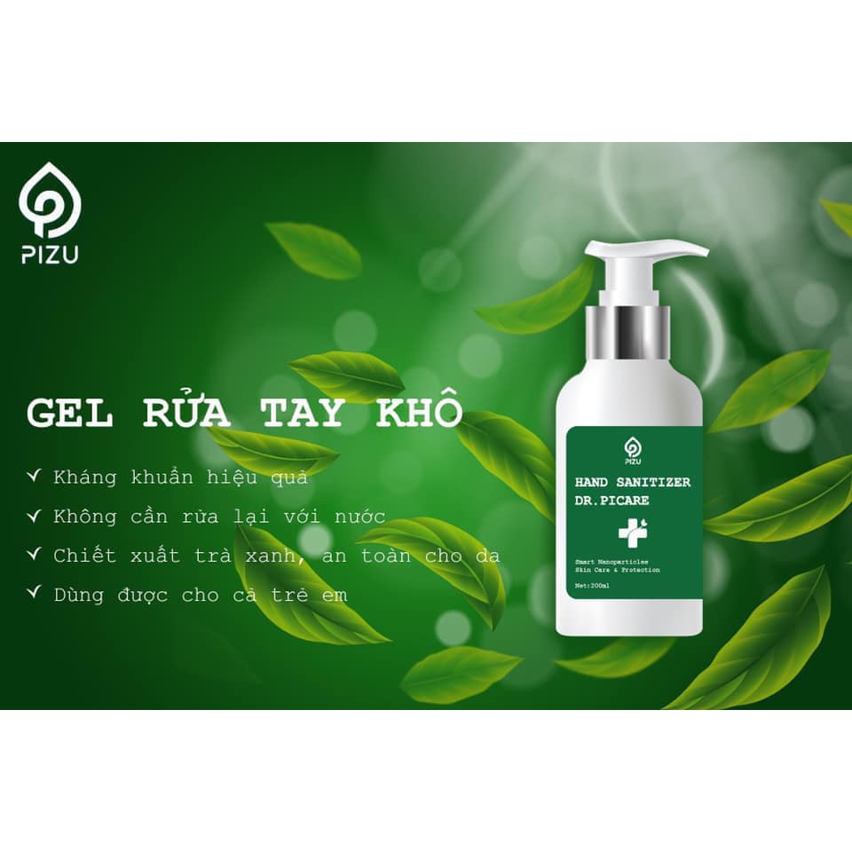 Gel Rửa Tay Khô Kháng Khuẩn Pizu 200ml