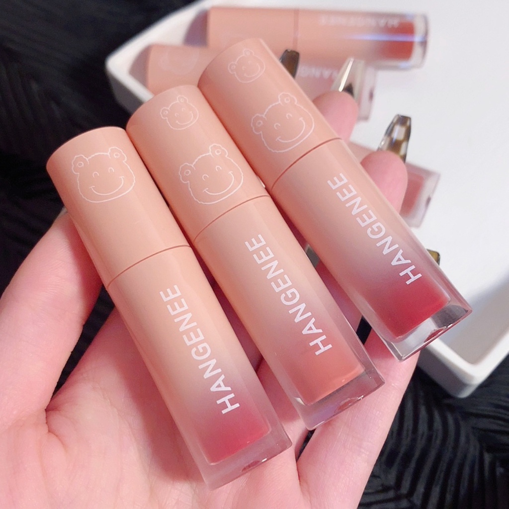 Son kem lì Hangenee dưỡng ẩm mềm môi lâu trôi Mịn Như Nhung Tông Màu Trắng Trơn Trang Điểm Cho Nữ