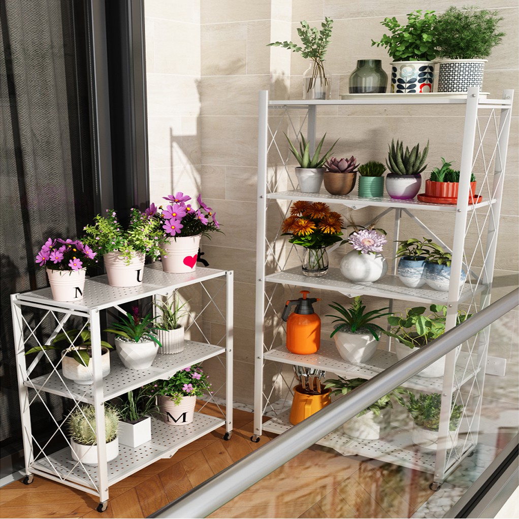 Kệ để đồ đa năng gấp gọn kệ bếp không gỉ sơn tĩnh điện có bánh xe tiện lợi [FREESHIP 100%] | BigBuy360 - bigbuy360.vn