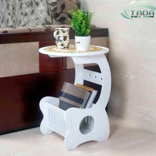 Kệ bàn tròn để đầu giường mầu trắng