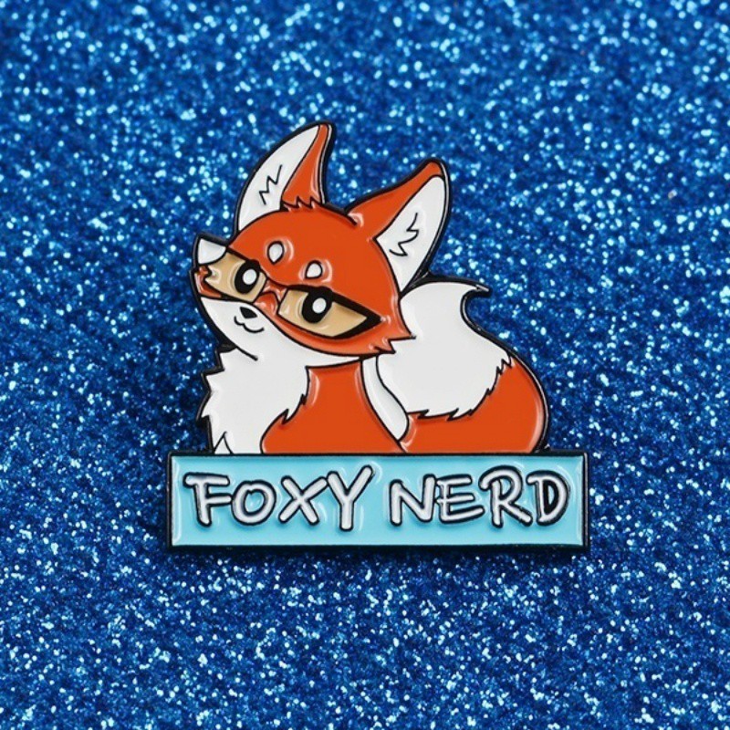 Ghim cài áo QIHE JEWELRY hình chú cáo hoạt hình dễ thương