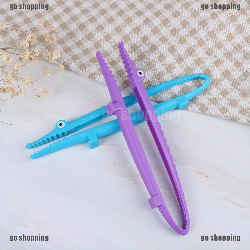 {go shopping}1Pc Plastic cooking kitchen tongs food BBQ salad bacon steak bread clip clamp