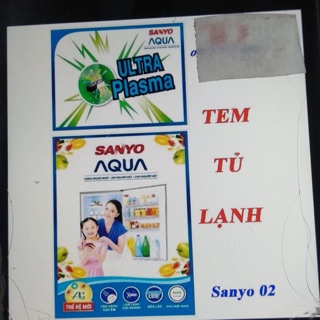 Tem tủ lạnh sanyo aqua cắt sẵn dán băng dính sẵn