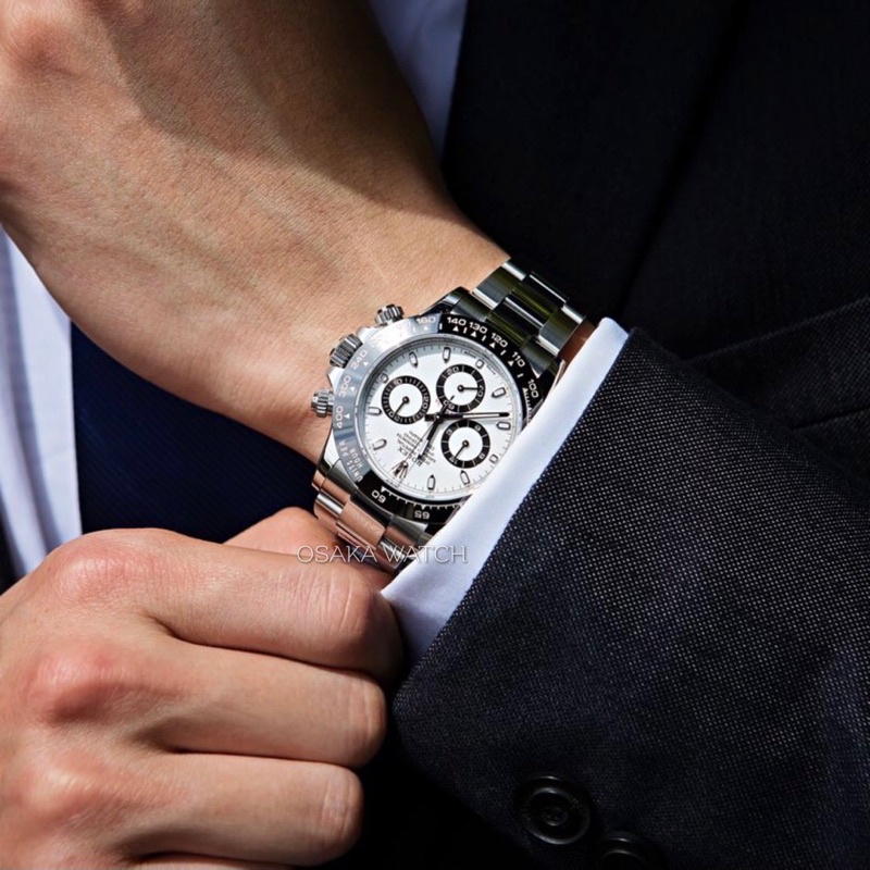 Đồng Hồ Nam Cơ Automatic Rolex Daytona 40mm Dây Kim Loại Chạy Full 6 Kim Hàng Cao Cấp Fullbox Chuẩn - Màu Trắng