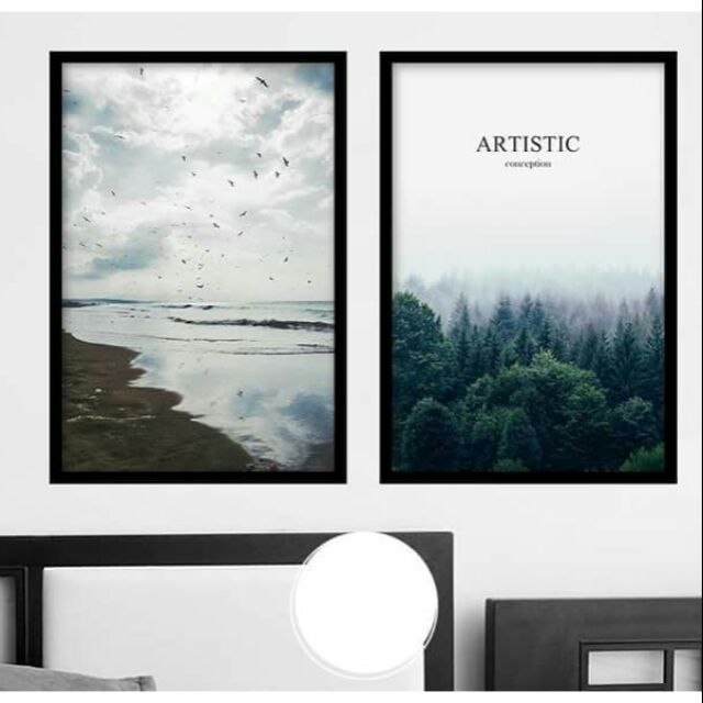 Tranh treo tường canvas cảnh rừng thông bãi biển 40x60