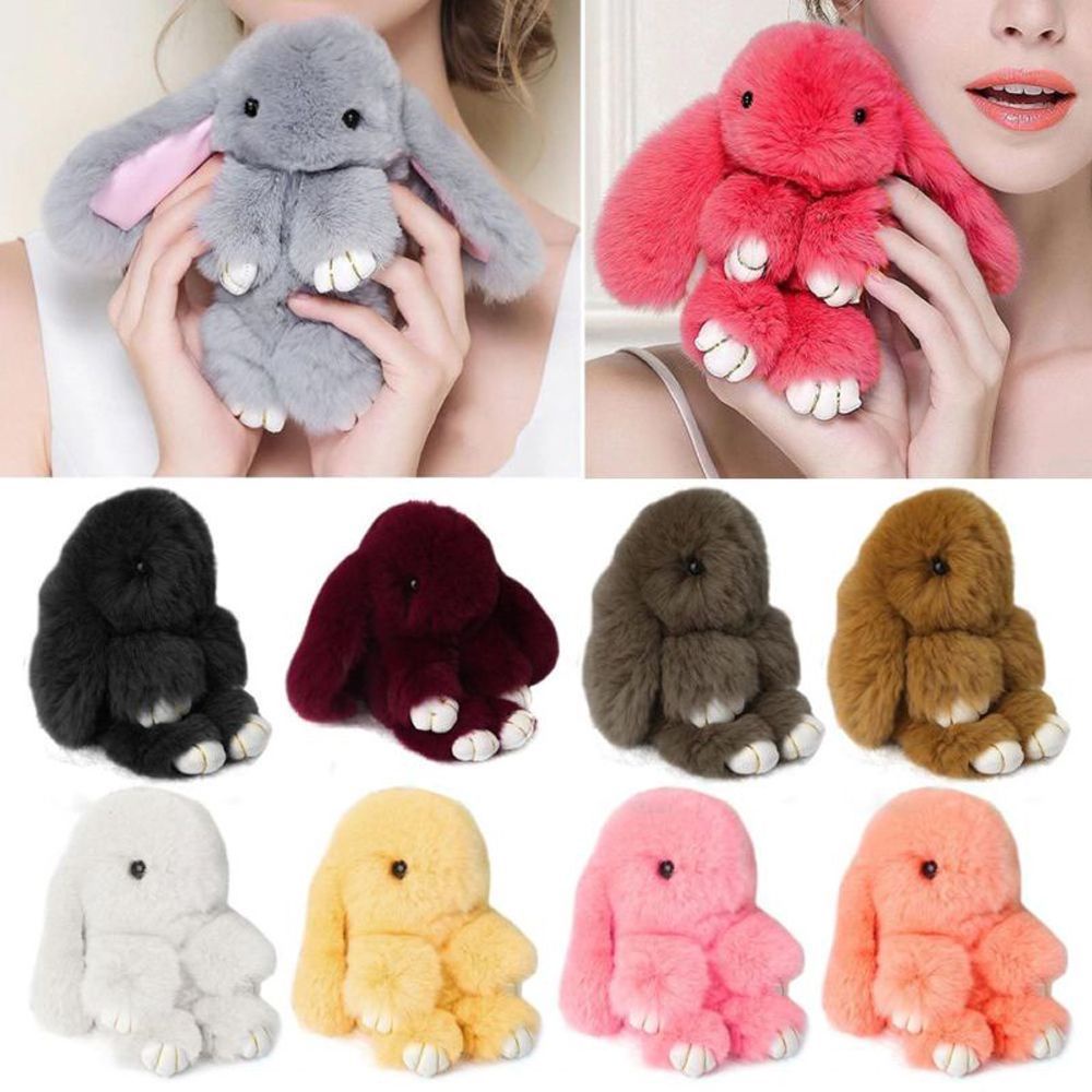 Móc khóa hình thỏ nhồi bông dễ thương nhiều màu tuỳ chọn