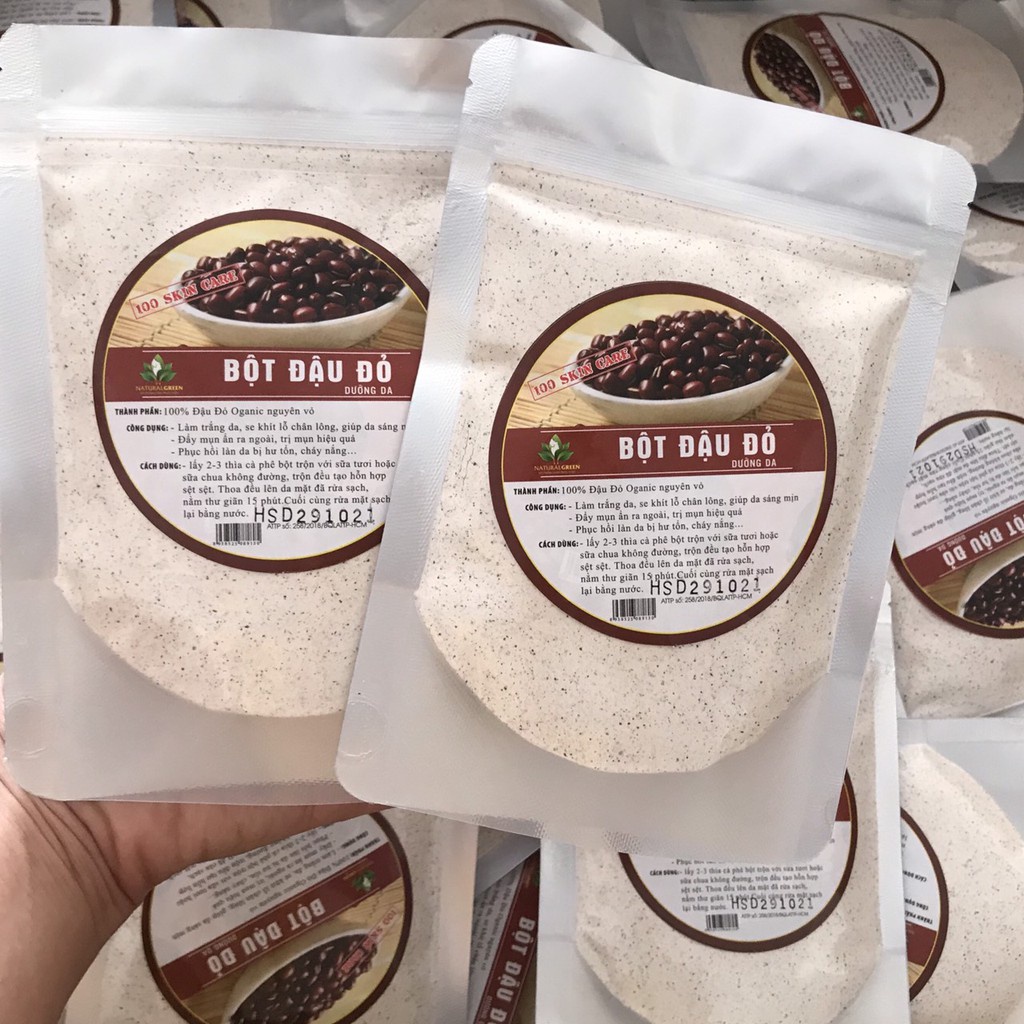 Bột đậu đỏ nguyên chất 100gr, đắp mặt, tắm trắng toàn thân | BigBuy360 - bigbuy360.vn