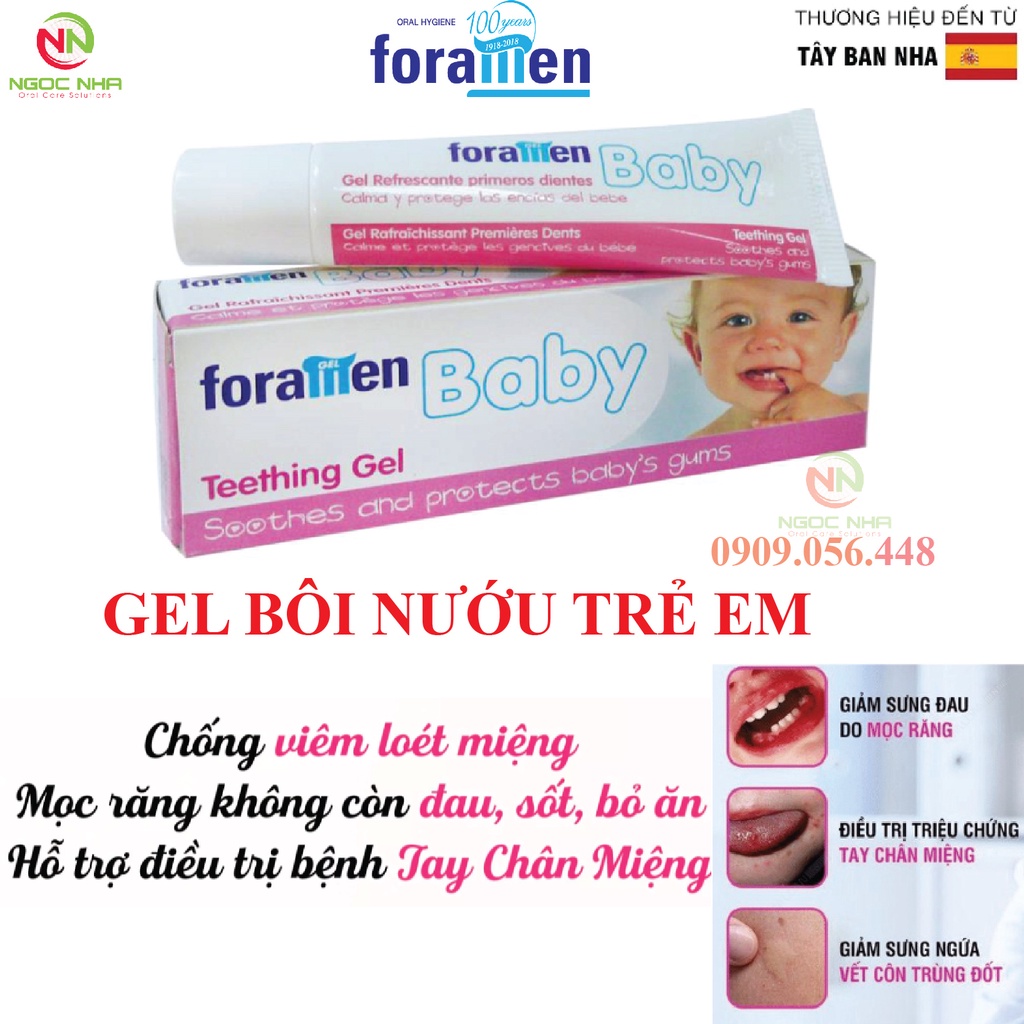Gel bôi giảm sưng đau nướu cho trẻ mọc răng Foramen Baby 30ml