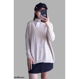Áo Len 2hand Màu Be form rộng đẹp 😍🤞