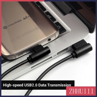 Cáp sạc bện USB dây nilon hình chữ L dành cho Type C Android Xiaomi Micro
