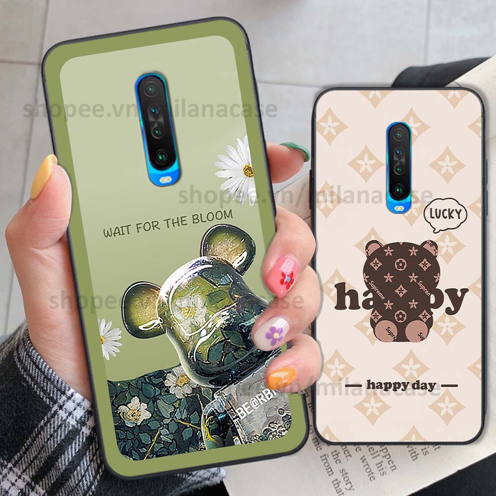 Ốp Xiaomi Redmi K30 / Redmi K30 5G gấu be@rBrick gấu Teddy Kaws siêu đẹp, phong cách, cá tính
