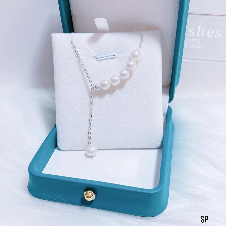 Dây chuyền nữ bạc ta giá rẻ mẫu hạt trai dáng mới cực xinh - Kho sỉ bạc Nhất Linh