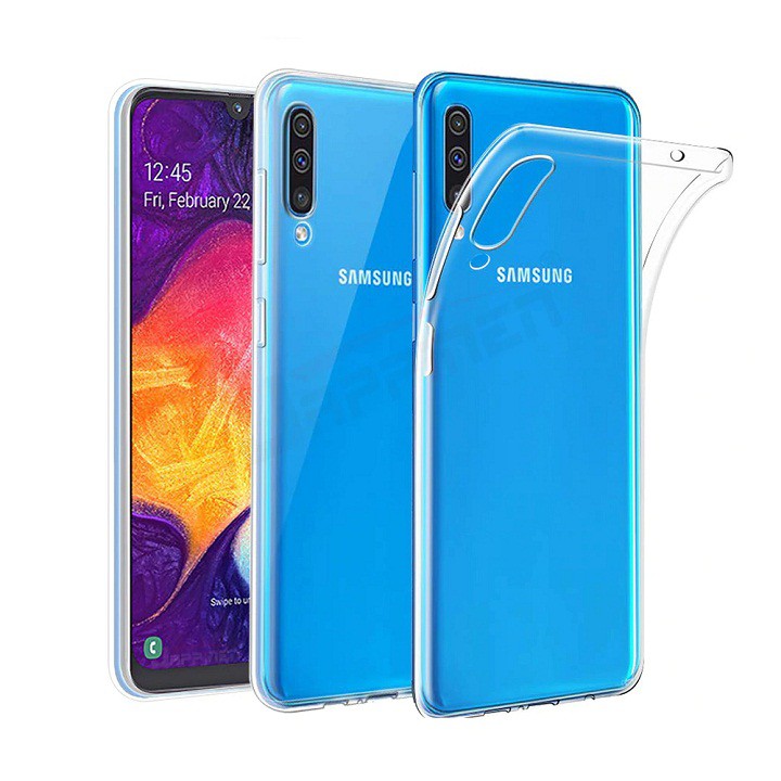 Ốp lưng dẻo trong suốt cho Samsung Galaxy A50 hiệu Ultra Thin mỏng 0.6mm, chống trầy xước