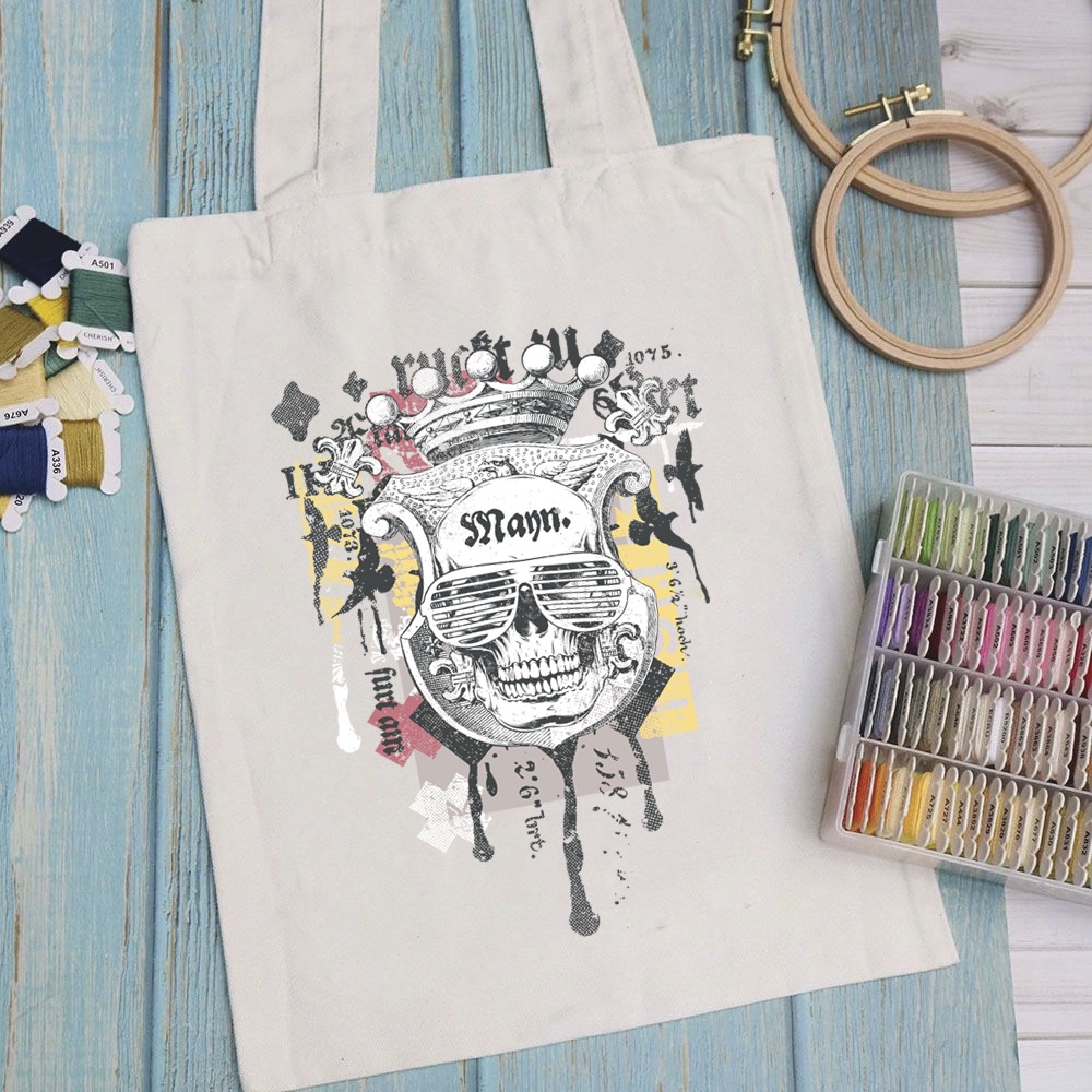 Túi vải túi Tote ART WORK PRO - Mẫu 2 vải canvas dày đẹp cho nữ có khóa miệng đi học đi chơi. In hình theo yêu cầu