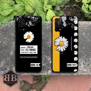 ỐP LƯNG KÍNH CƯỜNG LỰC OPPO A55 hình hoa cúc