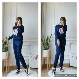 Bộ cô gái nỉ bông 3 màu dành cho nữ