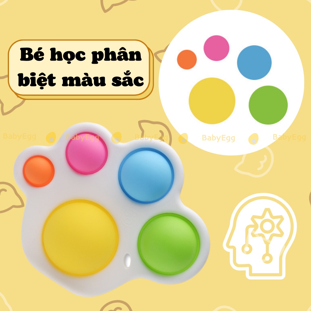Đồ chơi thư giãn cho trẻ sơ sinh pop it hình gấu bướm cỡ lớn nút ấn bong bóng cho trẻ sơ sinh nhỏ bé trai bé gái 6+tháng