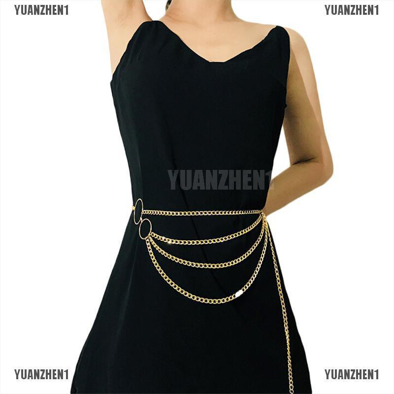 Thắt Lưng Dây Xích Kim Loại Đính Đồng Xu YUANZHEN1 Cho Nữ