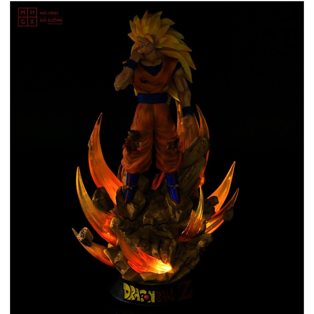 Mô hình Dragon Ball Songoku có đèn led ở base 2 đầu 2 tay thay thế, siêu chất cao 30cm , figure mô hình 7 viên ngọc rồng