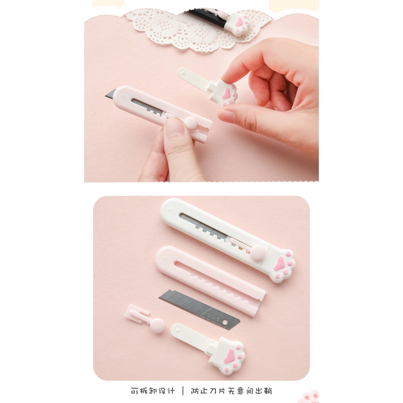 Dao cắt giấy mini hình móng vuốt mèo dễ thương tiện dụng cho học sinh