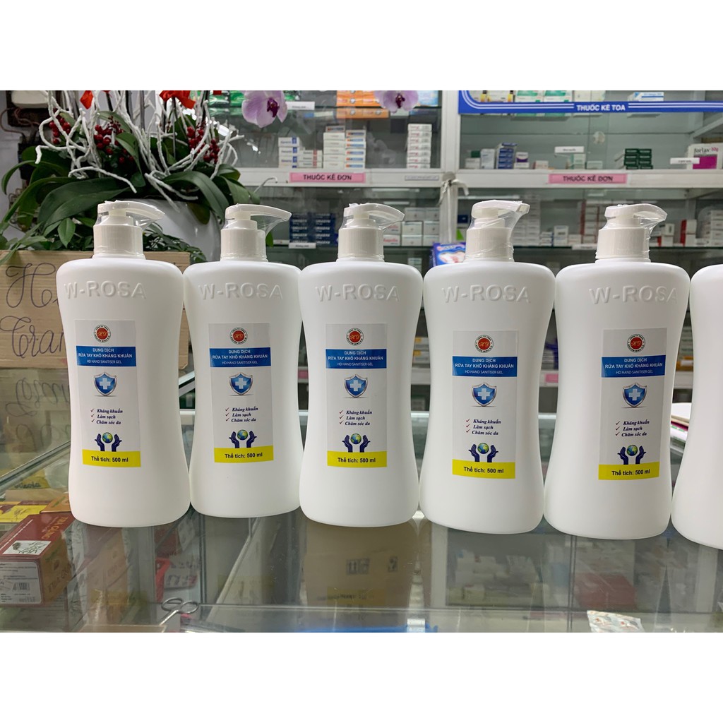 Nước rửa tay khô 500ml dạng gel HD Hand santiser gel sản xuất tại Việt Nam chuyên cung cấp cho y tế