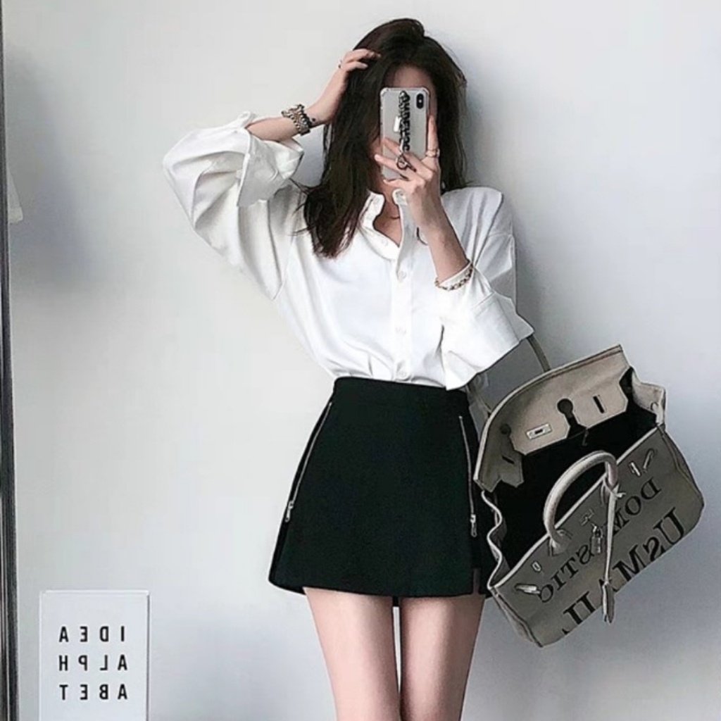 Chân Váy Chữ A Phối Kèm Dây Kéo Độc Lạ Váy Đen Thanh Lịch Chất Tuyết Mưa Cao Cấp Có Quần Lót Trong | BigBuy360 - bigbuy360.vn