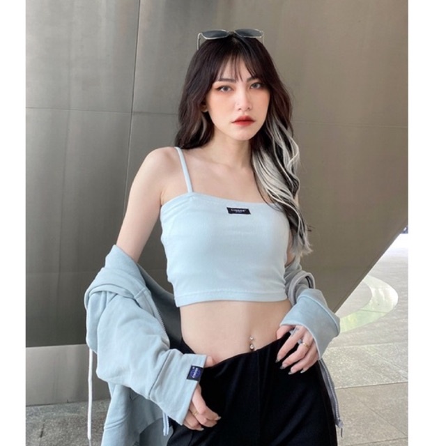 Áo croptop nữ ôm body kiểu 2 dây sexy, áo croptop local brand CINDER 4 màu trễ vai ulzzang cá tính đẹp