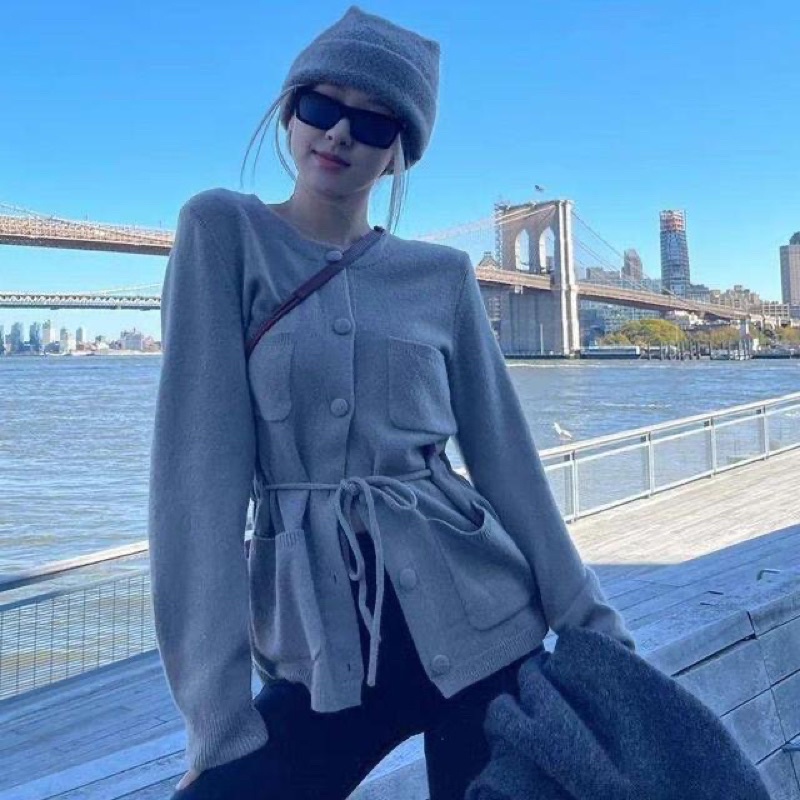 Áo cardigan cột dây eo cheap moment ROSÉ