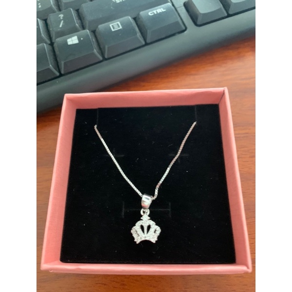Dây chuyền mặt vương miện nhỏ xinh nạm đá chuẩn bạc ta -THJ SILVER