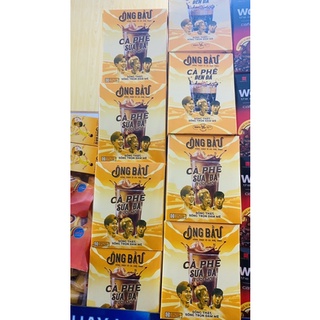 Cà phê sữa đá ông bầu hộp vàng 240g 10 gói, cà phê ob, ob cafe-tuh store