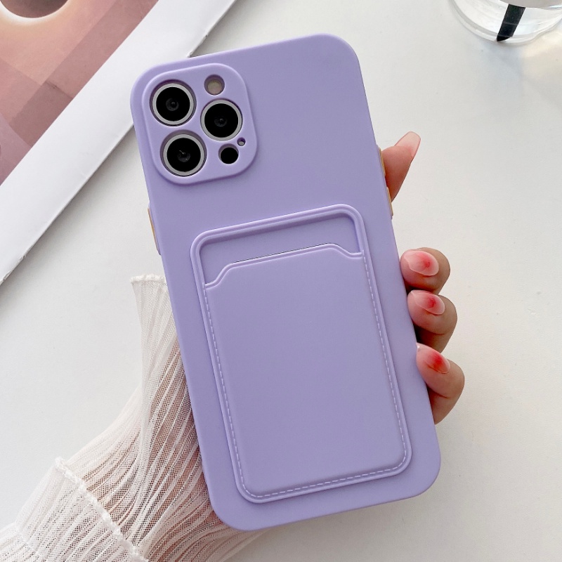 Ốp Điện Thoại Silicon Mềm Chống Trượt Có Ví Đựng Thẻ Cho iPhone 14 14Plus 13 12 11 Pro Max X XS XR 6 6S 7 8 Plus 6 6S