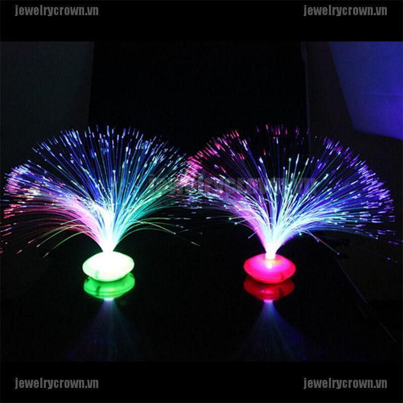 Đèn LED Sợi Quang Ánh Sáng Ban Đêm Thay Đổi Màu Sắc Kèm Giá Đỡ Dành Cho Trang Trí Nhà Cửa